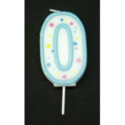 Svíčka PME číslo 0 - modrá (6cm)