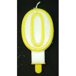 Svíčka žlutá (8,5cm) - číslo 0