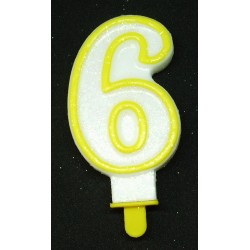 Svíčka žlutá (8,5cm) - číslo 6