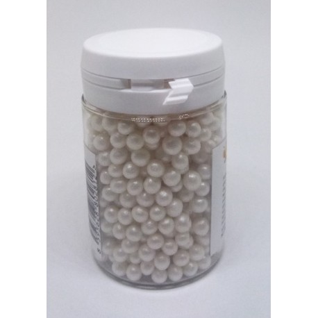 Cukrové perly rýžové 4mm (perleťově bílé) 50 g/dóza