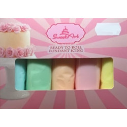 SweetArt potahovací a modelovací hmoty vanilkové Pastel mix (5x100 g)