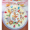 Alvarak dortová podložka Narozeninová zvířátka 28 cm + 5x krajková bílá podložka
