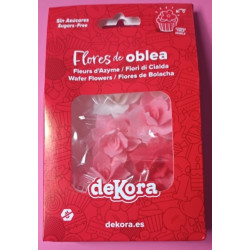 Dekorace z jedlého papíru Květiny bílé, růžové a červené (8 ks)