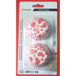 Košíčky na muffiny Srdíčka červená (50 ks)
