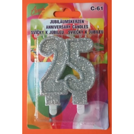 Alvarak Svíčka stříbrná číslo 25